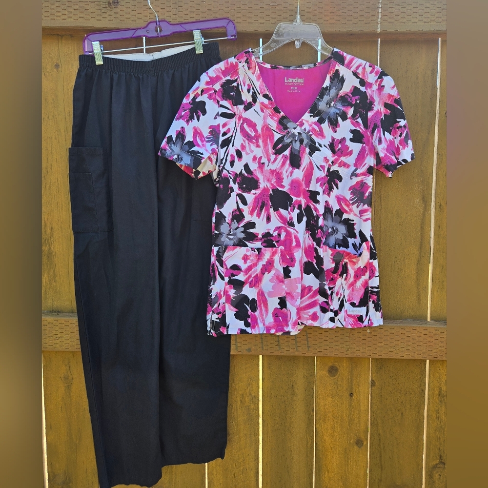 Landau Made Better Scrub Top And Uniform Advantage Scrub Pants Set